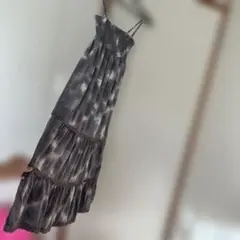 【値下げ】OPグレー系ティアードキャミワンピース