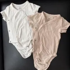 H&M オーガニックコットンロンパース 2色セット