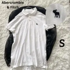アバクロンビー&フィッチ アバクロ A&F 白 半袖ポロシャツ メンズ S