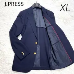 【美品】J.PRESS 紺ブレ 金ボタン 背抜き 刻印 ネイビー XL