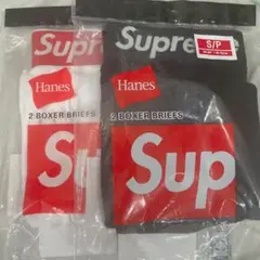 白と黒各1枚 Supreme Hanes ボクサーブリーフパンツ Sサイズ
