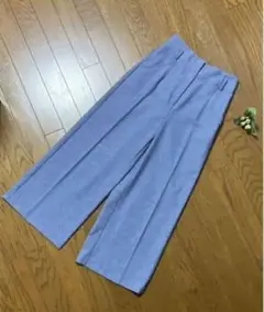 PLST リネンワイドクロップドパンツ　S