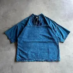 90s EZZE WEAR half zip s/s shirt canada製