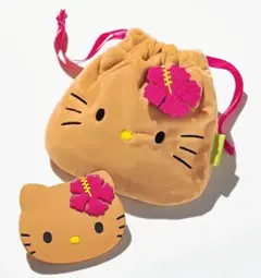 sweet 9月号増刊　日焼けキティ 巾着 ミラー