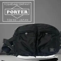 ➁PORTER ポーター タンカー ウエストバッグ ナイロン ブラック