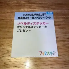 HAKUBAVALLEY 鹿島槍スキー場ファミリーパーク 引換券