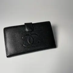 シャネル CHANEL 長財布 がま口 キャビアスキン