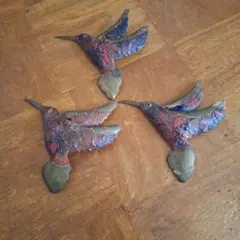 ハチドリ　銅金属製　壁掛け　鳥　セドナ