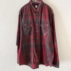 Wrangler チェックネルウールシャツ レッド USA製 XL