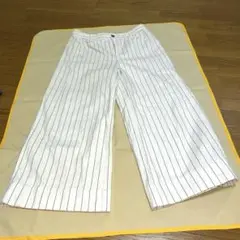 GU ストライプ ワイドパンツ Lサイズ