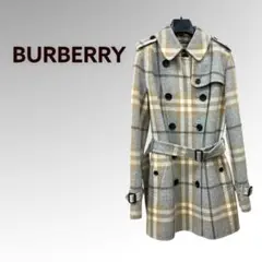 BURBERRY バーバリー ウール カシミヤ混 チェック柄 トレンチコート