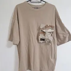 ALPHA INDUSTRIES ベージュ ポケット付き Tシャツ L