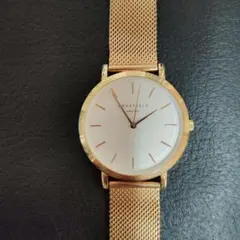 ROSEFIELD ゴールドメッシュ腕時計　可動中