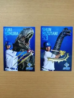 野村佑希　水谷瞬　ファイターズ 超恐竜展 トレカ