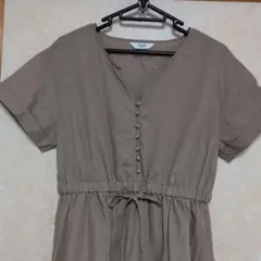 BEAMS HEART ベージュ ロングワンピース 半袖