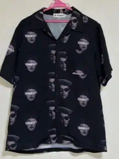 美品　M＋studios 13MONTH総柄　オープンカラー半袖シャツ　L