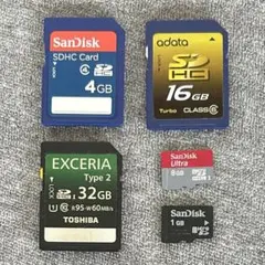 【計5枚】SDカード、microSDカード