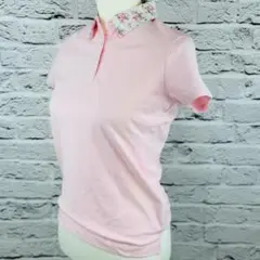 GIORDANO　ポロシャツ　ピンク　襟→花柄　サイズM 451