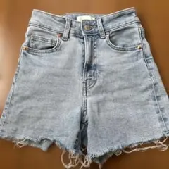 H&M ライトブルー フリンジヘム 半ズボン 0 140 150