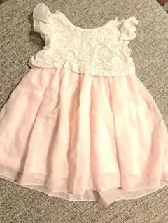 ピンク フリル袖 ワンピース