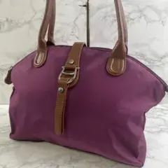 AIGNER アイグナー ナイロン×本革 レザー ハンドバッグ