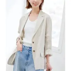 【美品】JOURNAL STANDARD リネンライトジャケット　ナチュラル