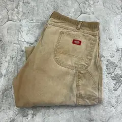 ディッキーズ　雰囲気抜群　リアルワーク　ペインターパンツ　古着　ベージュ　W42