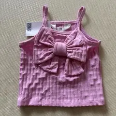 H&M リボン付きタンクトップ 90 ピンク