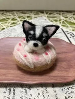 ハンドメイド☆チワワちゃんドーナツ☆羊毛フェルト☆カップ付き☆プレゼントにも