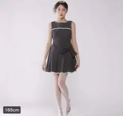 judin Waist ribbon pleats mini dress
