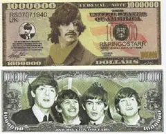 ビートルズ 置物・１ドル札・CDセット ビートルズ 置物・1ドル札・CDセット
