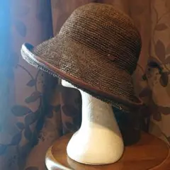 【TOPI工房】RAKUDA HAT ブラウン ラフィア夏帽子 サイズM