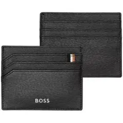 HUGO BOSS ブラック レザー カードケース　新品・箱付　HLC421A