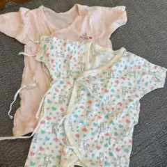 西松屋 ウサギ柄ベビー長肌着2点セット 50～60cm