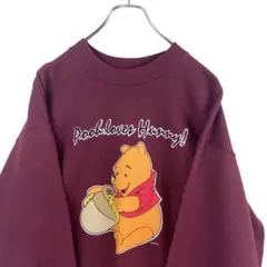 Disney×Lee USA製 プーさん 両面プリント スウェットトレーナー M