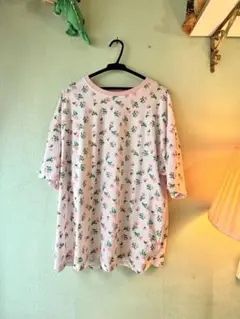 花柄 半袖Tシャツ ゆったり ナチュラル 古着 ヴィンテージ　ビッグサイズ
