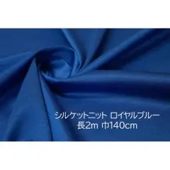 シルケットニット 生地 ロイヤルブルー系 長2ｍ 巾140cm