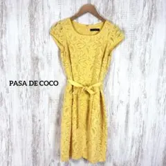 PASA DE COCO パサデココ 花柄 ウエストリボン フレア ワンピース