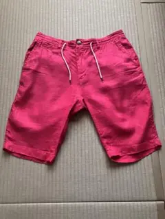 メンズ　リネンハーフパンツ　ピンク　ジョイントワークス　48 Lサイズ