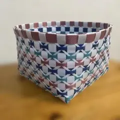 カラフルチェック柄バスケット