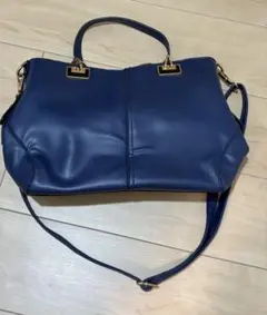 ネイビー バッグ ゴールド金具　ショルダーバッグ