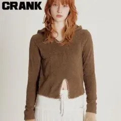crank トップス Soft stitch hood_brown 韓国