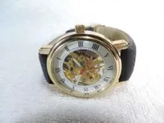 ゴールド 手巻き時計 ローマ数字・稼働中・新品同様・美品・メーカー不明(無し)