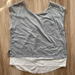 グレー ノースリーブ トップス