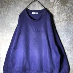 【ヴィンテージ】プリント付きスウェット 紫 used 古着 AS65