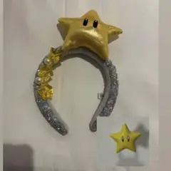 ユニバ　マリオ　スター　カチューシャ　リング付き
