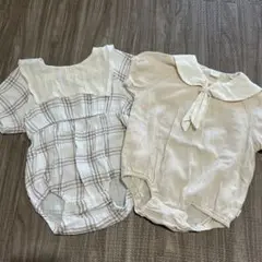 チェック柄ボディスーツ2点セット