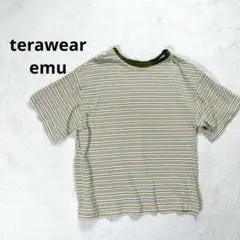 【terawear emu】 L レディース半袖Tシャツ ボーダー　夏
