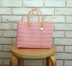 【美品】Letra　かわいいピンクのメルカドバッグ　XXS