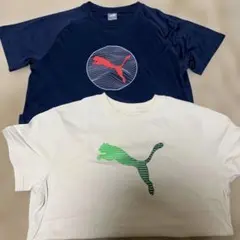 PUMA Tシャツ 160サイズ 2枚セット ネイビー オフホワイト